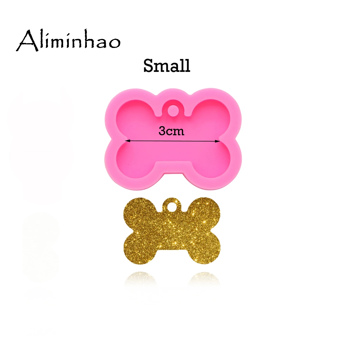 1Pc Pink Small DY0061 блестящая форма кость собаки силиконовая форма для брелка подвеска формы подходит для глины DIY эпоксидная смола для изготовления ювелирных изделий Смола плесень - Цвет: 1Pc Pink Small