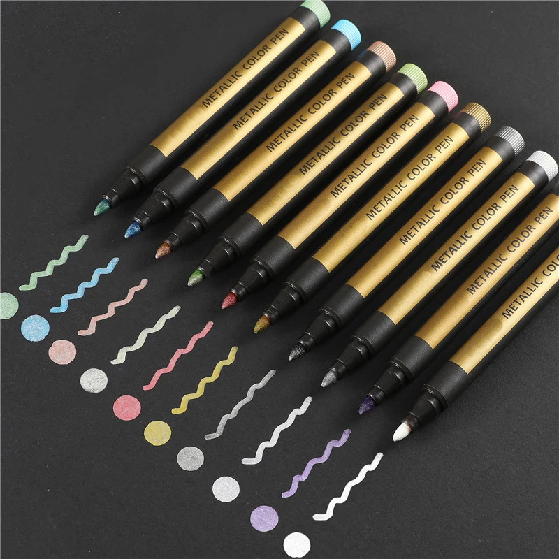 

Metal marker color suit paint marking pen black paper