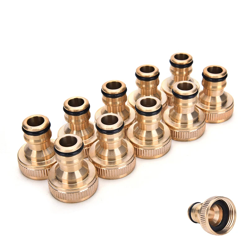 

2 Pcs 3/4" Brass Threaded Tap Garden Hose Connect Adaptor Tap Snap Fitting Pipe