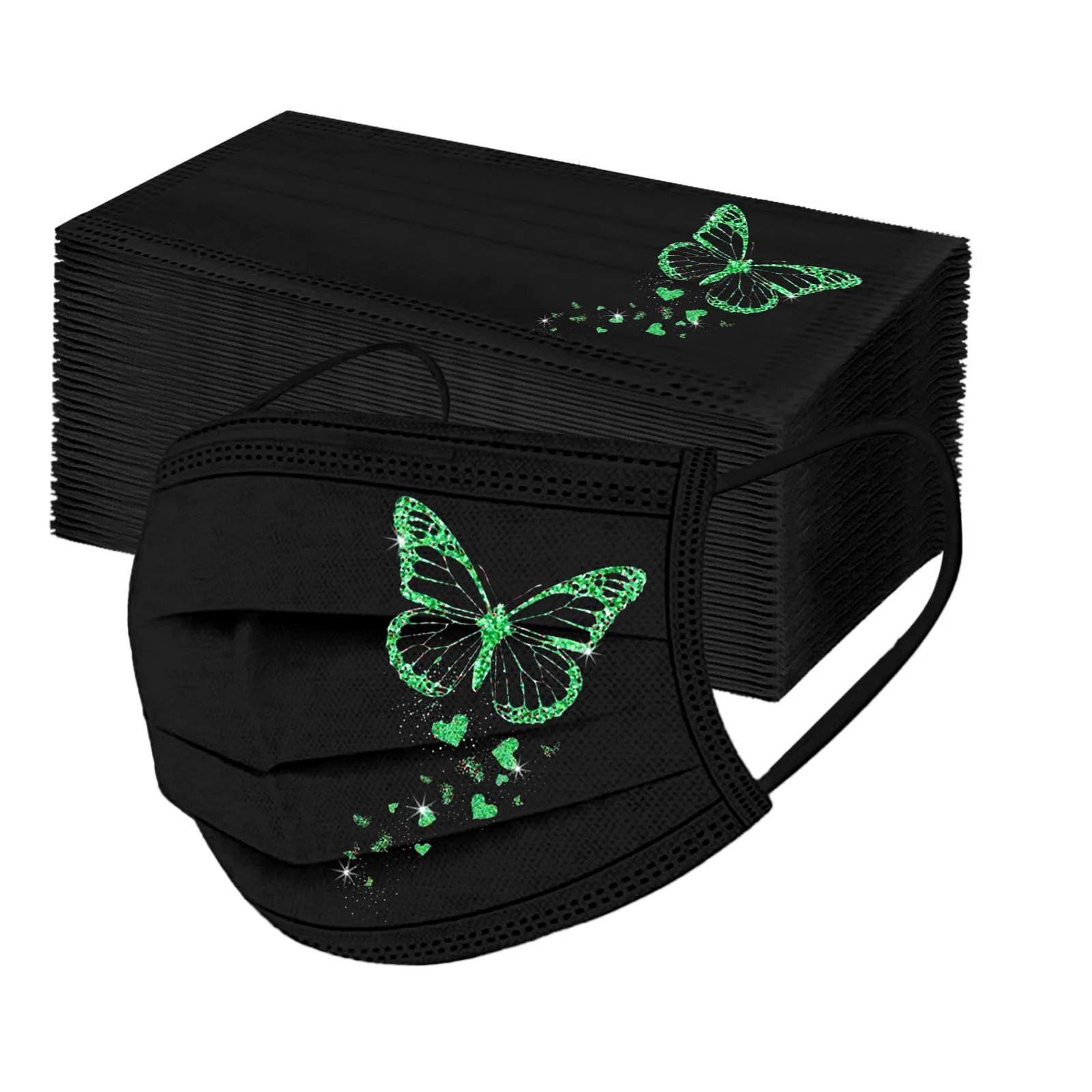 Маска одноразовая с принтом бабочки для взрослых защитная лица На Рот 10/50 шт. |