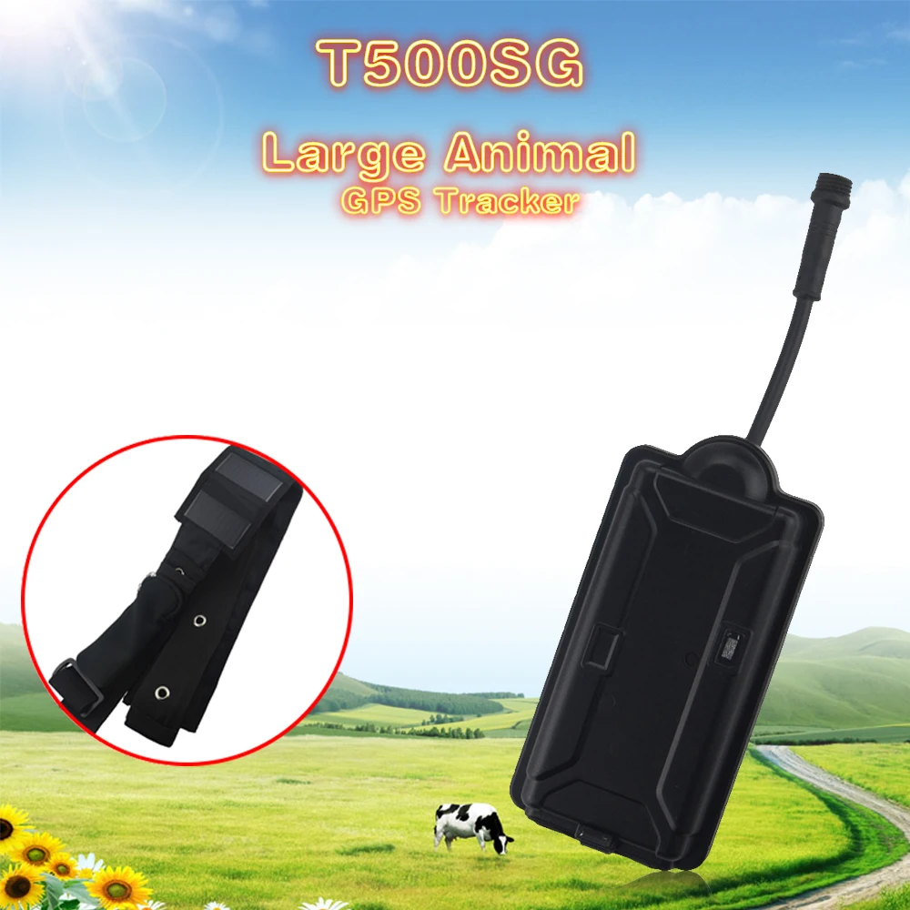 Водонепроницаемый GPS трекер 3G T500SG с солнечным ошейником для коровы в реальном