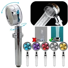 2021 Rotating Shower Nozzle High Pressure Water-saving Propeller Fan ABS Shower Booster Flow 360 Rotating Small Fan Bathroom Acc