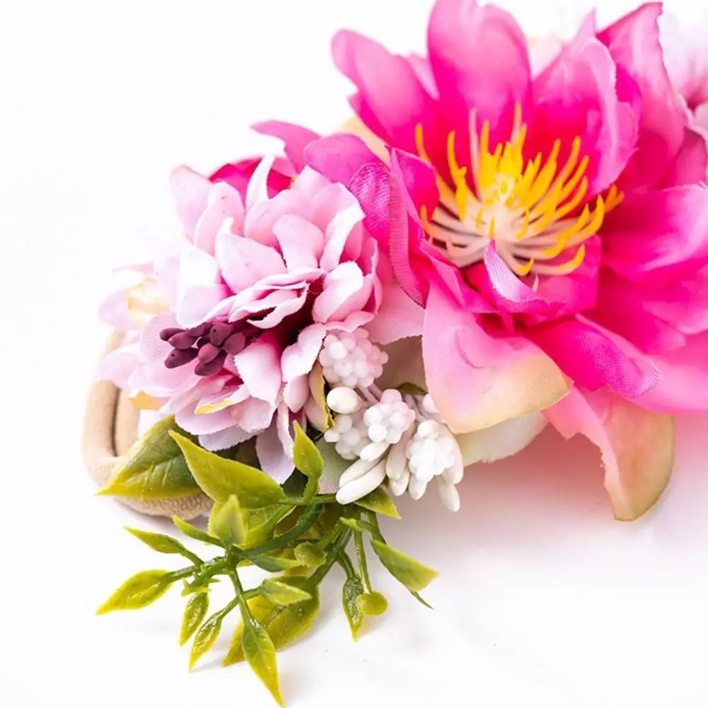 Diadema de estilo campestre para beb&eacute;, cinta para el pelo de estilo campestre, Rosa transpirable, creativa-5