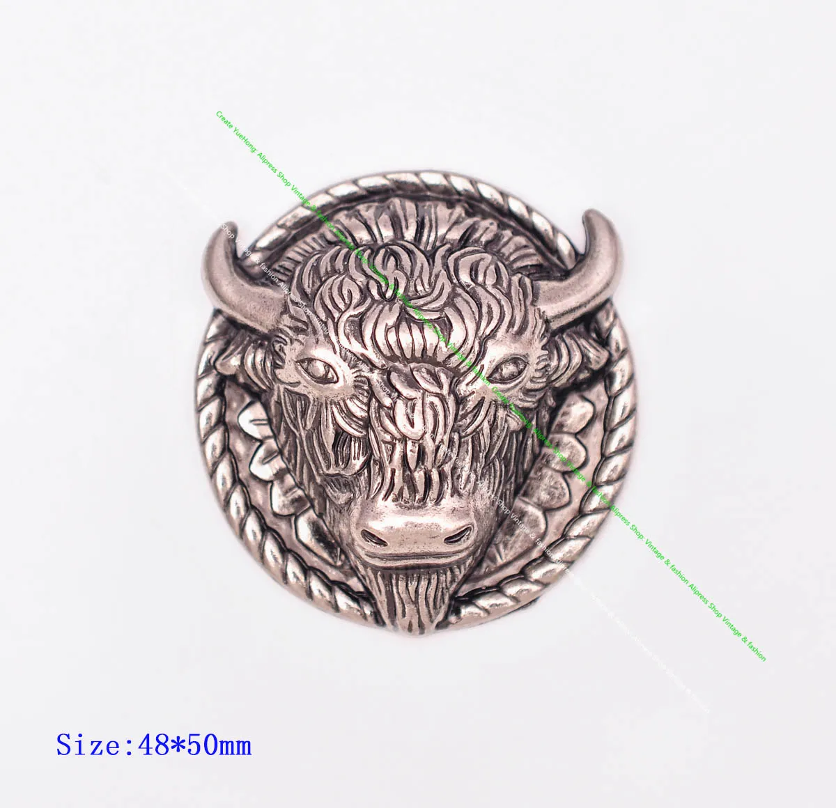 

2Pc 48*50Mm Heavy Quality Antique Silver Western Buffalo Head Bison Leathercraft Accessories Horse Saddles Belt Concho Screwback