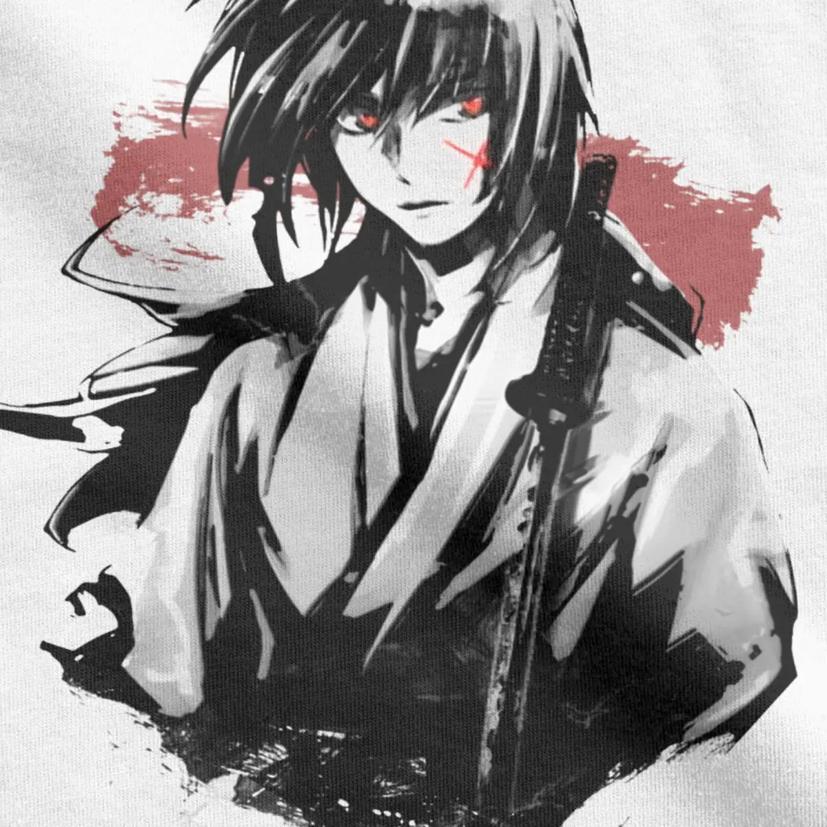 Мужские Himura Кэнсин Rurouni Kenshin футболка аниме Натуральный Хлопок топы в винтажном