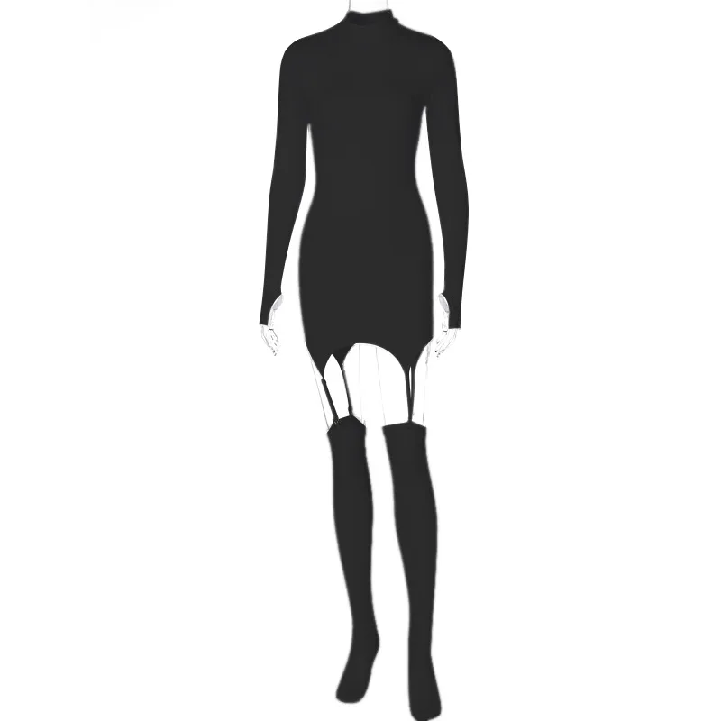 

Women Mini Long Sleeve Sexy Dress Autumn Clubwear Skinny Party Solid Bodycon Fashion Dresses