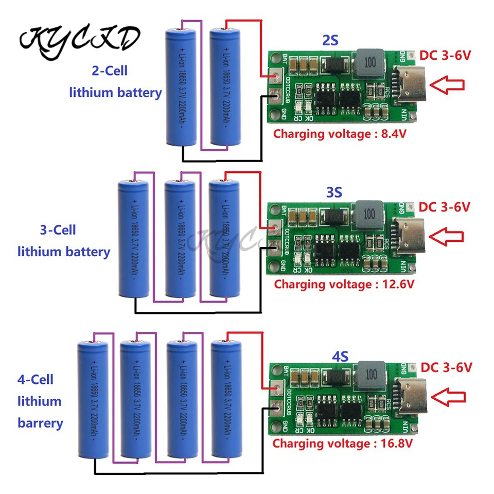 Зарядное устройство типа C BMS 2S 3S для телефона 21700 18650 полимерный литий-ионный