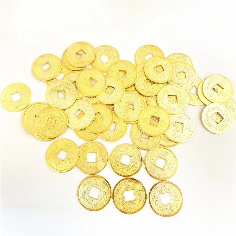 50Pcs/set Diameter 19mm Fortune and Treasure Coin Square Hole Chips Alloy Plating Disk For Board Game accessories | Спорт и