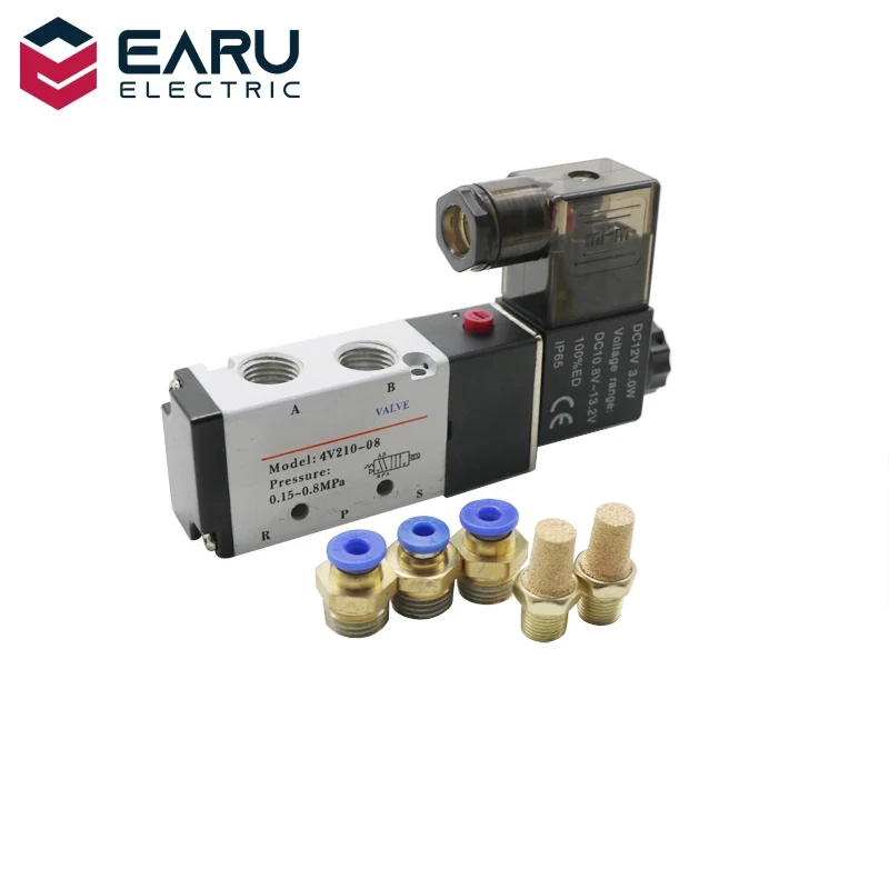 Пневматический Электрический электромагнитный клапан 5 каналов 2 позиции