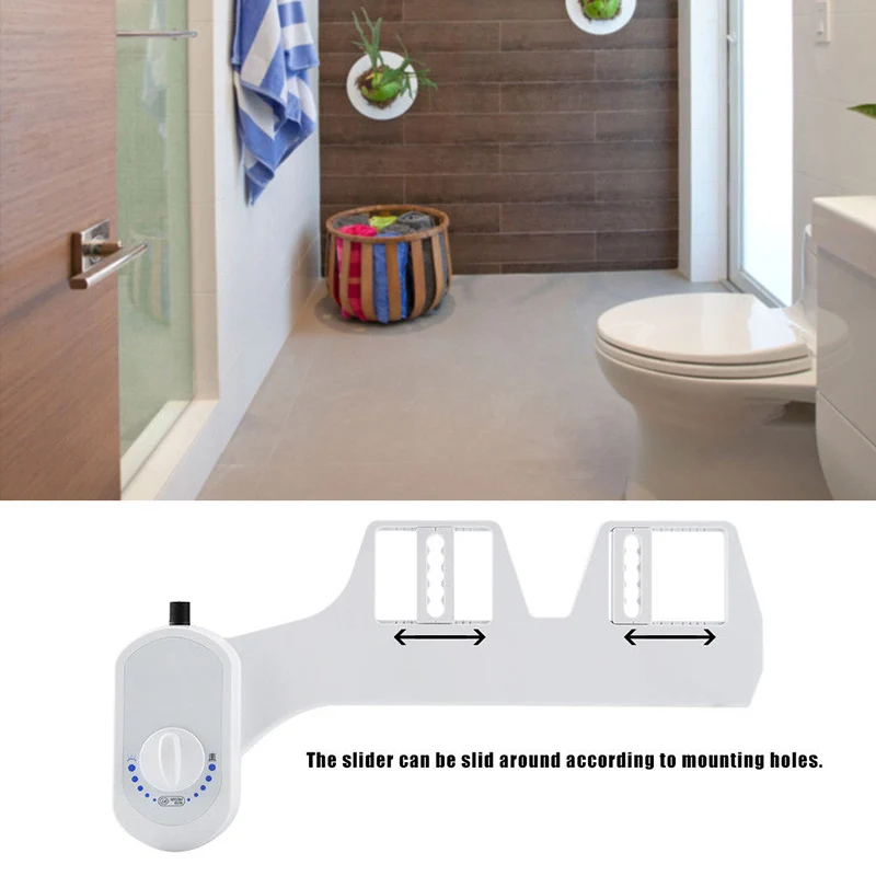 

Toilet Seat Attachment Fresh Water Spray Non Electric Mechanical Bidet Self Cleaning Nozzle BJStore