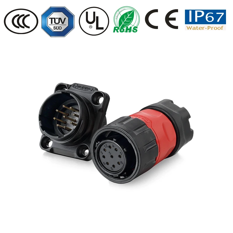 9-контактный водонепроницаемый разъем питания для автомобиля мотоцикла