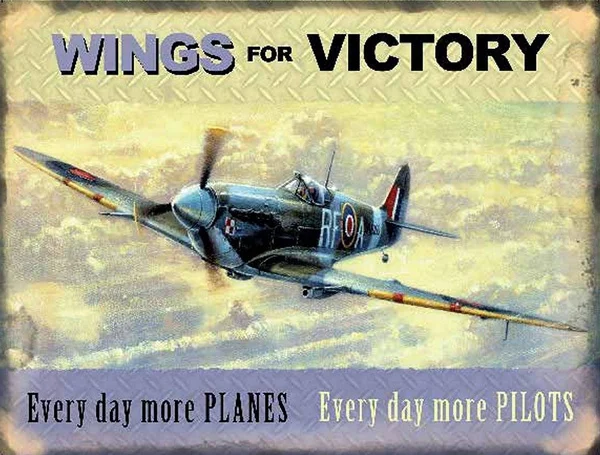 

Tin Sign WINGS FOR VICTORY Spitfire WW2 War RAF Vintage Retro Metal Tin Sign(Visit Our Store, More Products!!!)
