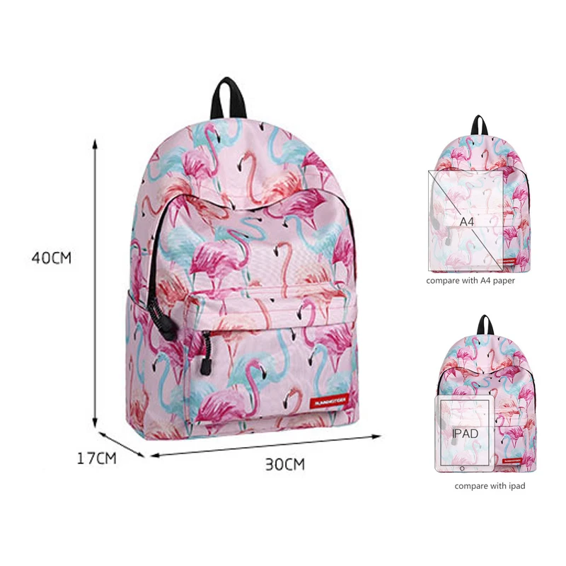 Детская школьная сумка детский рюкзак с фламинго для девочек милый дошкольный