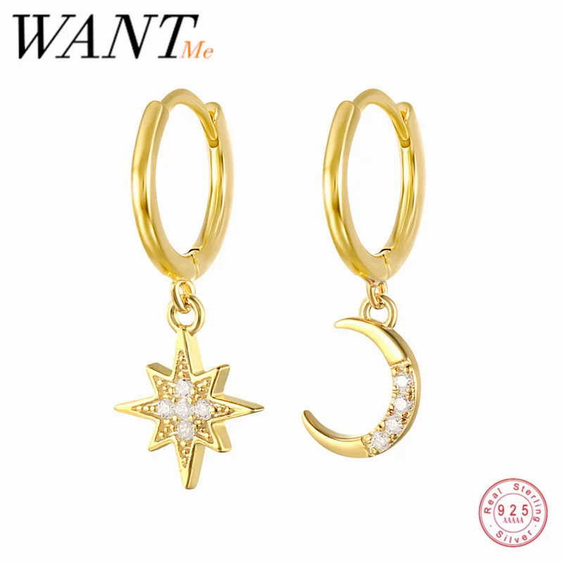 Женские серьги гвоздики WANTME классические из стерлингового серебра 925 пробы с