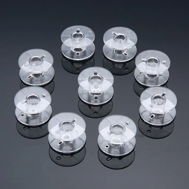 

50 шт прозрачный катушки для швейных машин дома Пластик пустой однофланцевых катушек Швейные инструмент Аксессуары универсальные нитки боб...