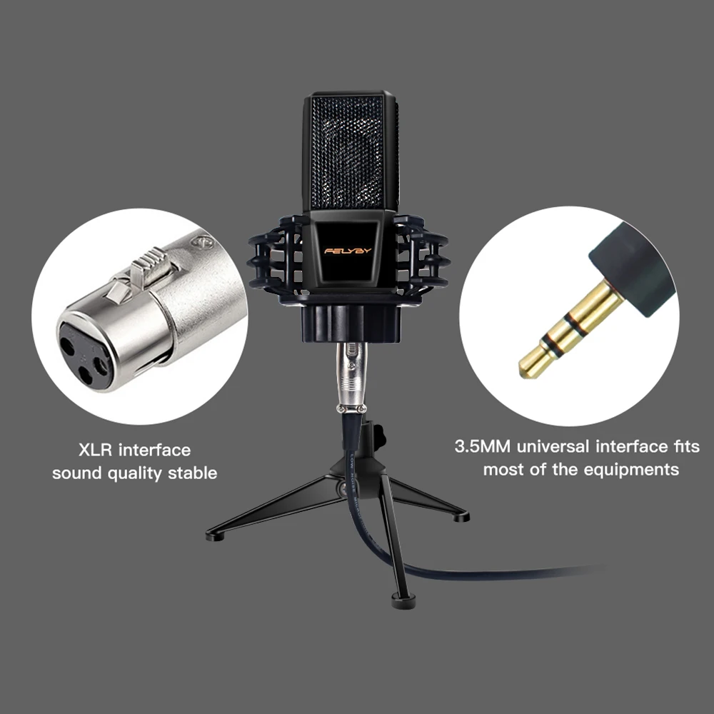 FELYBY BM1000 профессиональный конденсаторный микрофон для компьютера/ноутбука/ПК