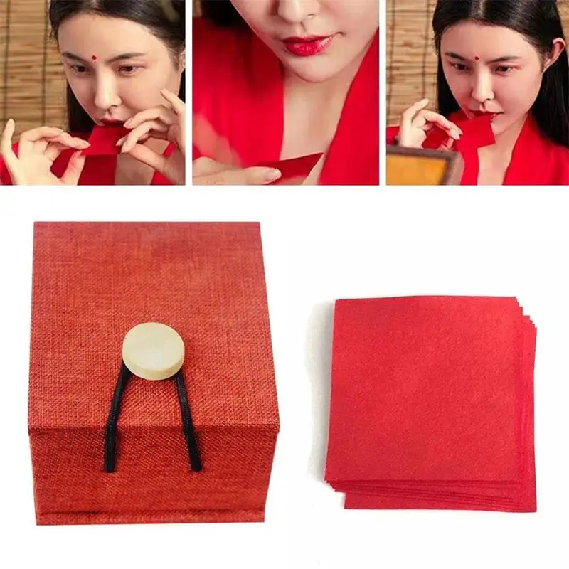 

12pcs Ancient Chinese Style Red Lip Paper Bite Paper Classic Makeup Rouge Moisturizing Lipstick Sexy Red Lip Beauty Cosmetics