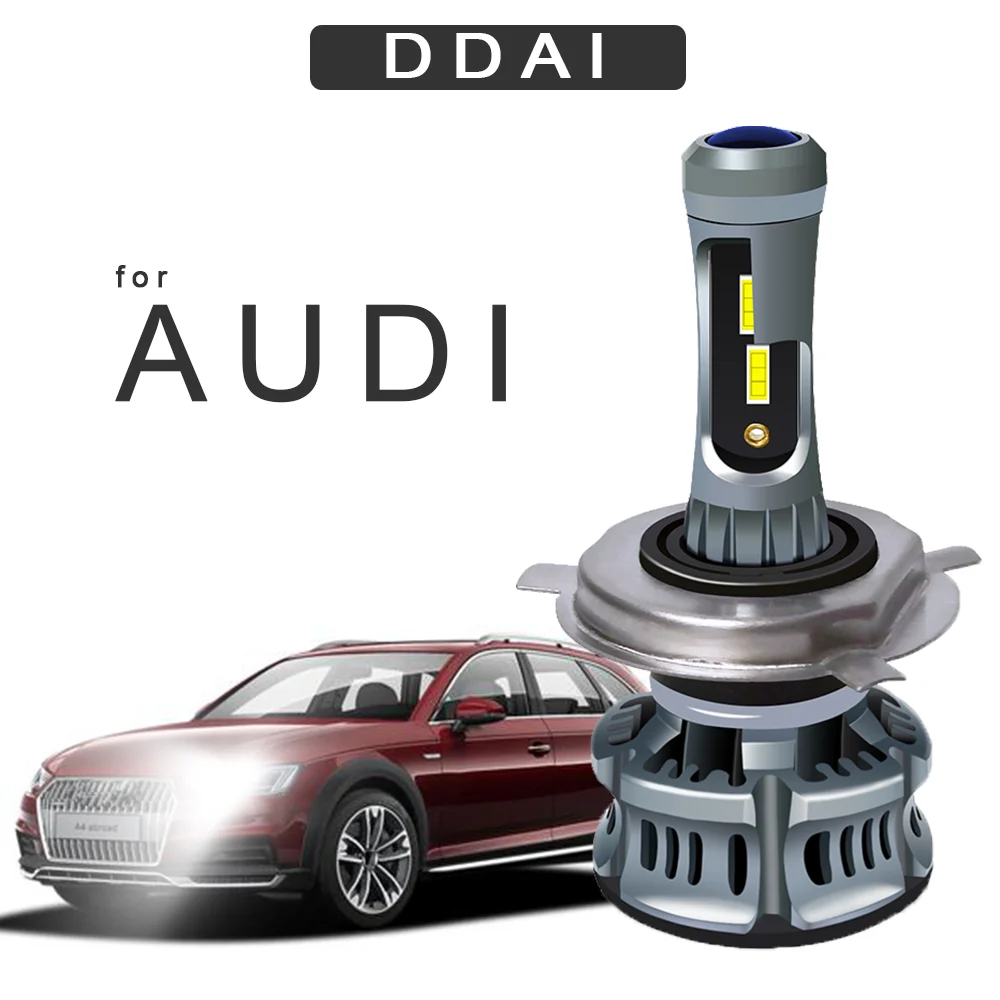 DDAI Супер Яркий H7 LED H4 авто для audi A1 A3 Автомобильная фара 9005 H3 H8 H11 H1 60W 8000LM 6500K