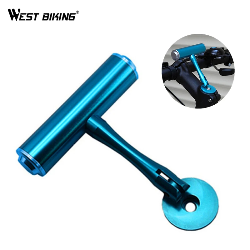 WEST BIKING Т-образная рама для велосипедного руля, Расширенная рама для велосипедного руля, лампа для велосипедного компьютера с зажимом, держатель, светильник с удлиненной рамкой