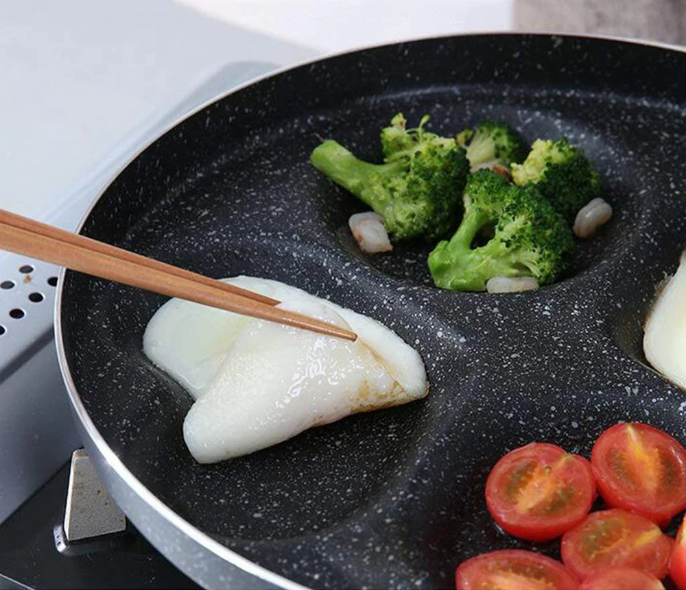 Четырехотверстие омлет горшок яйца ветчины блинница Жарка антипригарная