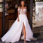 Свадебное платье принцессы LORIE 2021, платье невесты с открытыми плечами и Боковым Разрезом, свадебные платья, иллюзионное платье на спине, платье для невесты