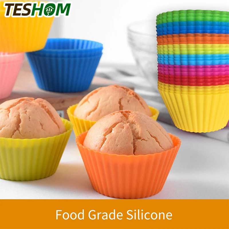 20 шт./компл. силиконовая форма для кекса круглая формы выпечки кухонная