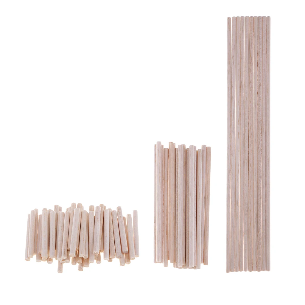 10/20/50pc Balsa Wood Unfinished Craft Round Sticks Dowel Rod Model Building | DIY Crafts
