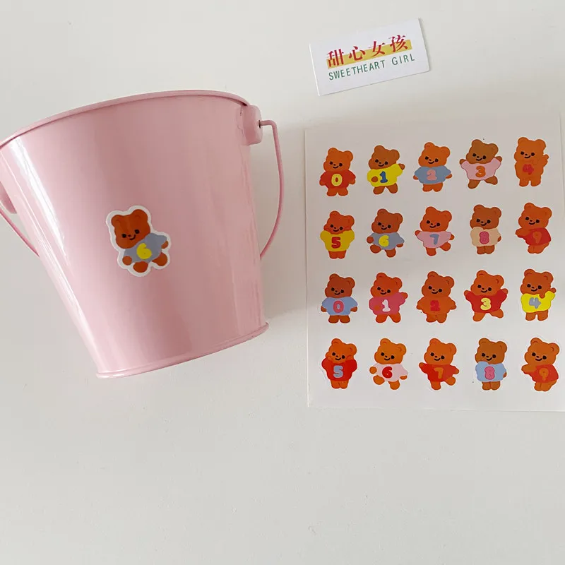 Милые апельсины смайлик медведь этикетки стикеры Канцтовары мобильный телефон