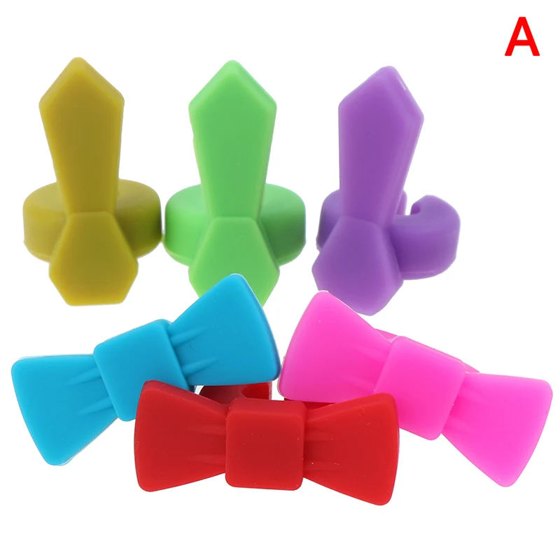 6 шт. силиконовых кейсов маркер на стакан для вина творческий с украшением в виде