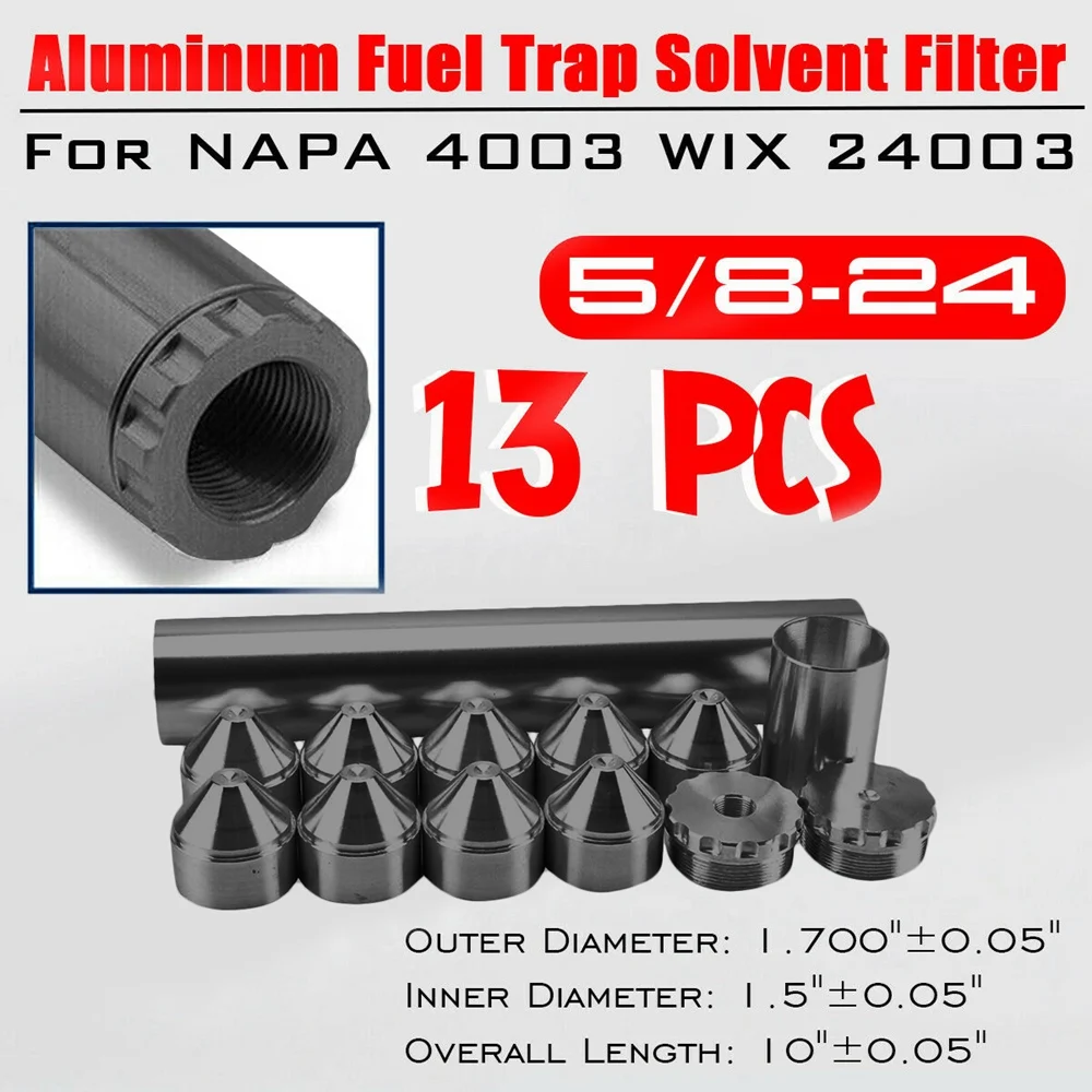 NEW-13Pcs 5/8-24 10 дюймов Алюминиевый автомобильный топливной ловушки сольвентный фильтр для Napa 4003 Wix 24003