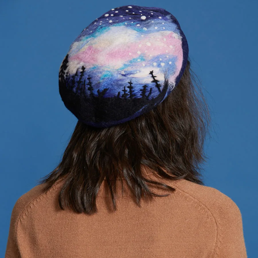 Ручной работы на заказ Шерсть фетр женский берет ручной художника шляпа
