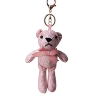toys doll cartoon ribbon bow lace fabric crystal bear keychain keyring fur women bag pendant gift accessories porte clef charm
