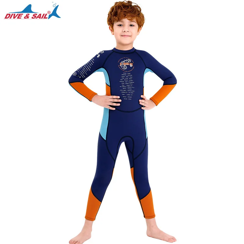 

Kids Wetsuit 2.5mm Neoprene Thermal Swimsuit Youth Boy's Cold Proof One Piece Wet Suit for Scuba Diving Snorkeling Full Swimsuit
