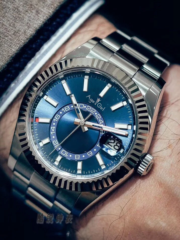 

Classic New Men Automatic Mechanical Watches Sky Ceramic Bezel Crystal Sapphire AAA+ Quality Rose Gold Coffer Silver Watch