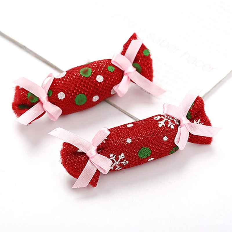 

2PCS Random Color Christmas Catnip Cat Toys Candy Shaped Kitten Toys Pet Cat Bite Toy for Cat Funny Interactive Toys