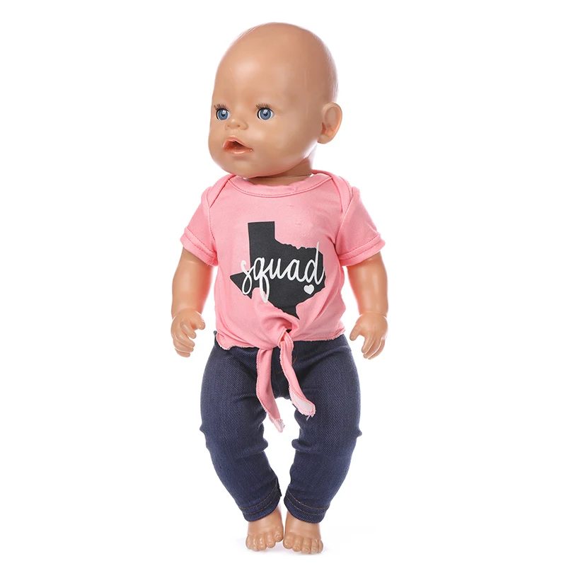 

Кукла для новорожденных 17 дюймов 43 см Кукла Одежда кукла красный пятиконечная звезда топ джинсы брюки костюм аксессуары для ребенка подаро...