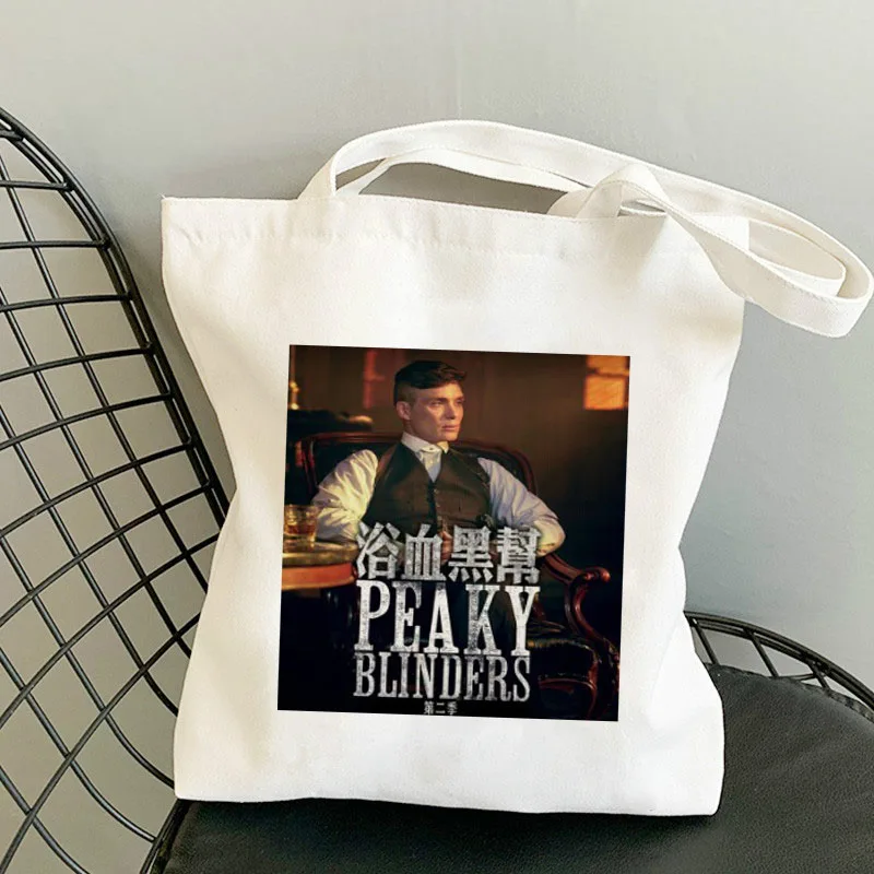 

Peaky Blinders Shoping Bags Tote for Women Canvas Women's Cheap Shopper Reusable Bag Custom Designer Handbags Folding Shopping