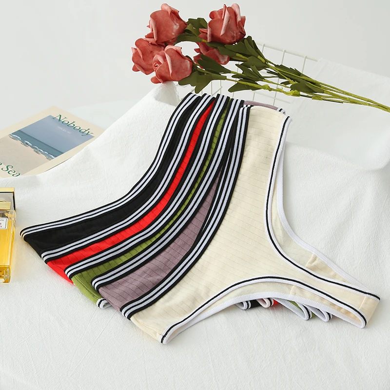 

Women's Low Waist Sexy Thongs Pants Comfortable Solid Color Underwear Underpants Intimate Lingerie Breathable Cotton G-string