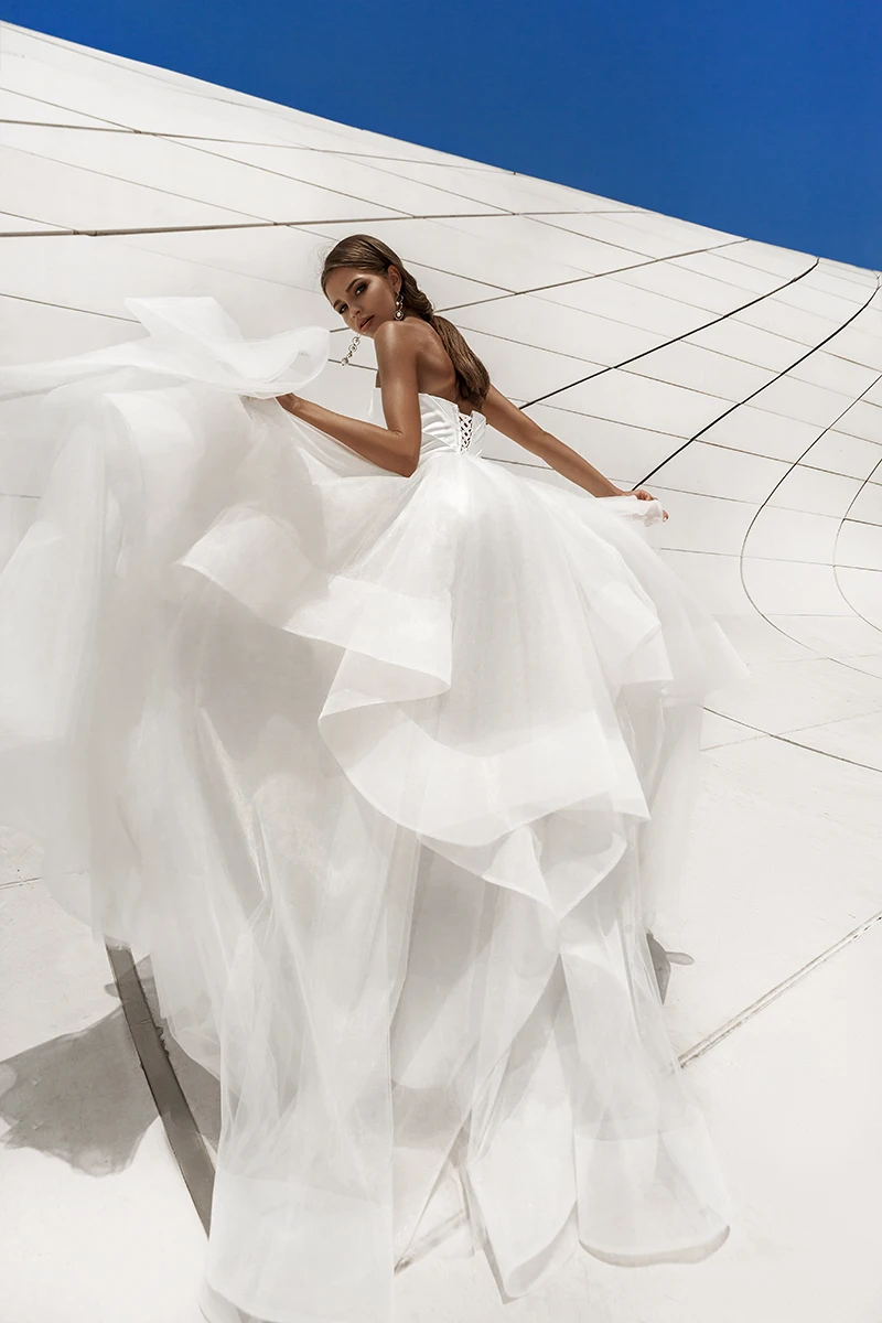 Великолепные милые без рукавов Свадебные платья с корсетом Vestidos de Novia на заказ свадебное платье из органзы