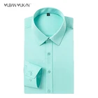 YUBANYUXIN мужские светильник зеленое одноцветное платье в деловом стиле; Сезон весна-осень; Не мнется Длинные рукава стройная фигура рубашки для мальчиков