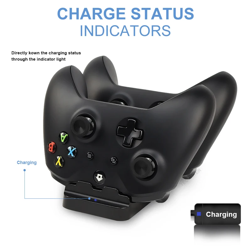 dual charger for xbox one slimx controller gamepad battery charger joystick charging base dock station stand gaming accessories free global shipping