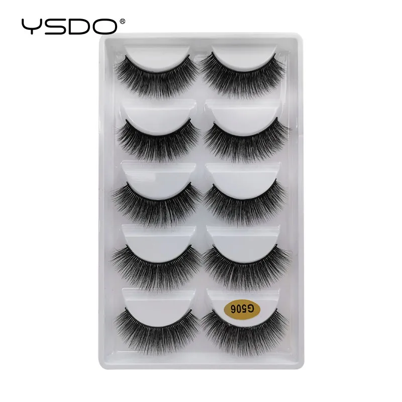 10 boxes G506 YSDO, 50 пар ресниц,, натуральные длинные накладные ресницы, искусственные ресницы, макияж, 3d норковые ресницы, ресницы, maquillaje cilios G5 - Цвет: 10 boxes G506