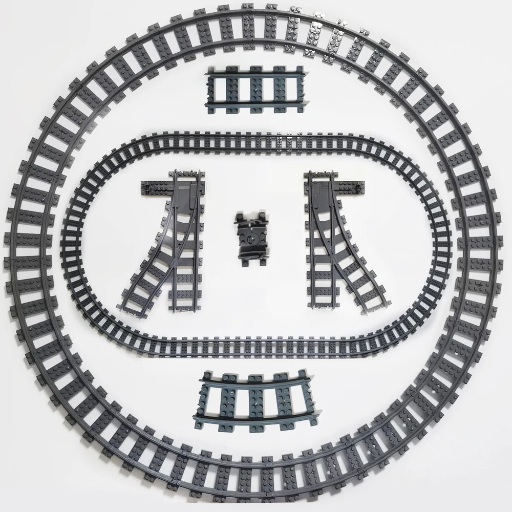 

Replacement Parts For Ausini City Train Tracks Switch Rail Crossing Building Block Brick Curved Straight Railway Sets 10-100 pcs