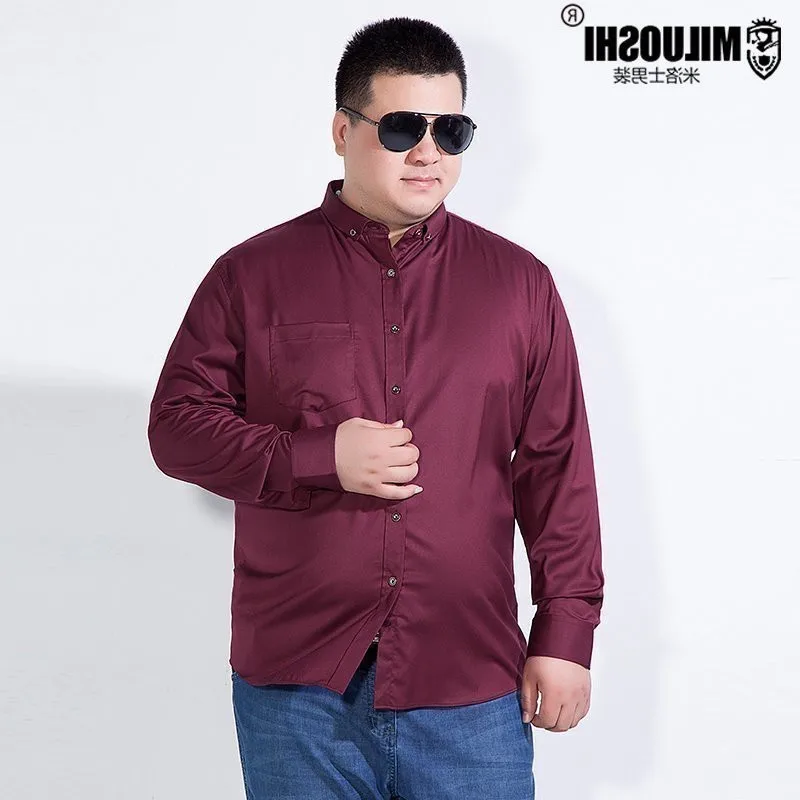 8XL 7XL размера плюс Сезон весна осень Хлопковое платье рубашки Высокое качество