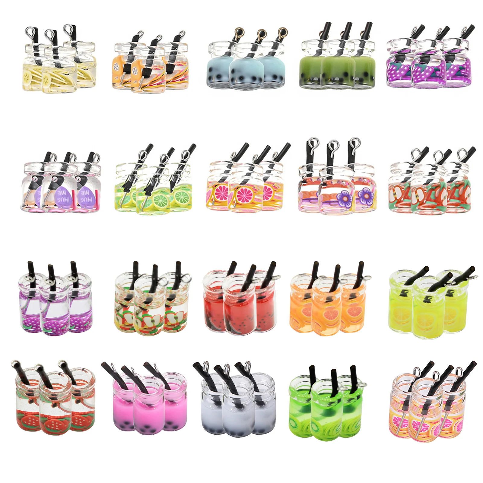 

30pcs Mixed Style Cute Fruits Earrings Charms Necklace Pendant Bracelet Accessories DIY Jewelry Making Crafts Supplies
