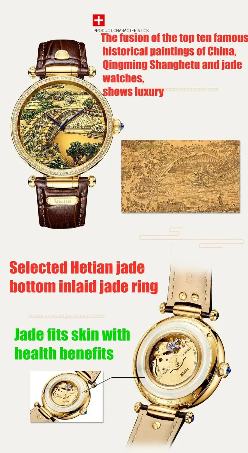 New Couple Lovers Watch Top Woman Watches business Men Watch hollow Jade mechanical creative Luxury personality Trend Man Clock