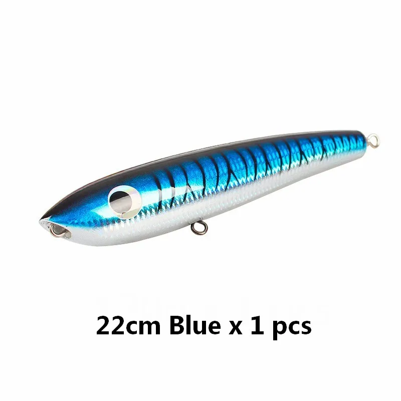 Blue 22 см, 125 г, деревянная приманка-Троллинг для ловли рыбы, искусственная приманка-Троллинг для морской рыбалки - Цвет: Blue