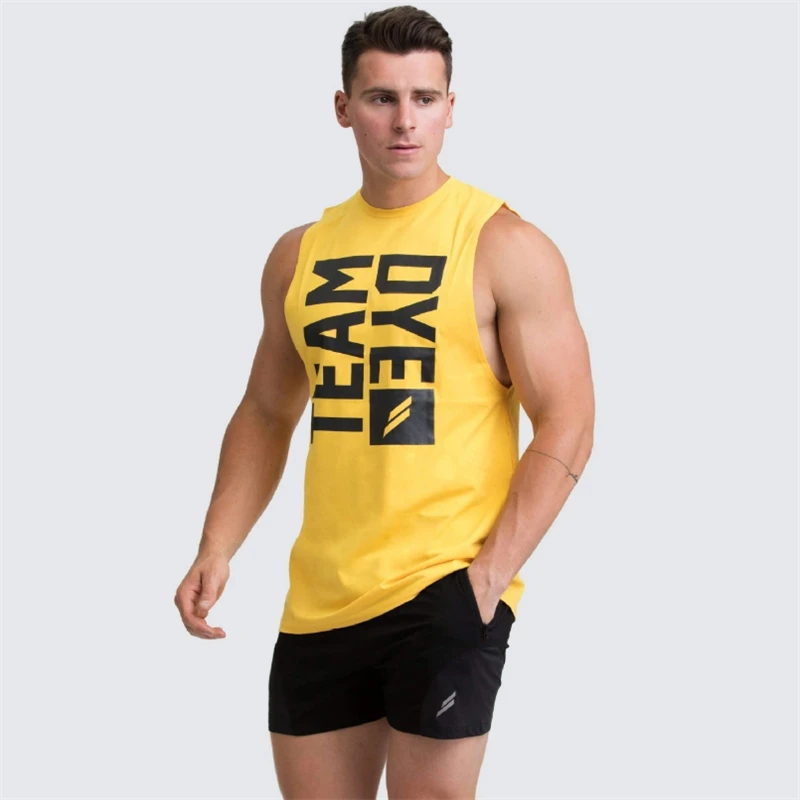 Майка мужская для бодибилдинга хлопок рубашка без рукавов трико тренировок