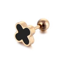new 1pc stainless steel flower ear cartilage helix screw back earring stud cz conch piercing jewelry