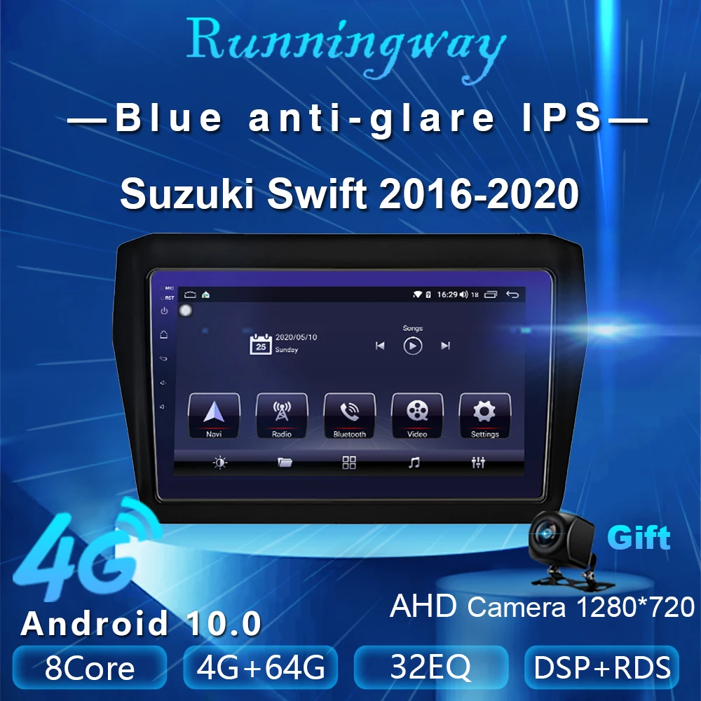 Runningway Android10.0 5G автомобильный DVD для Suzuki Swift 5 2016 2020 4G + 64G Автомобильный Радио